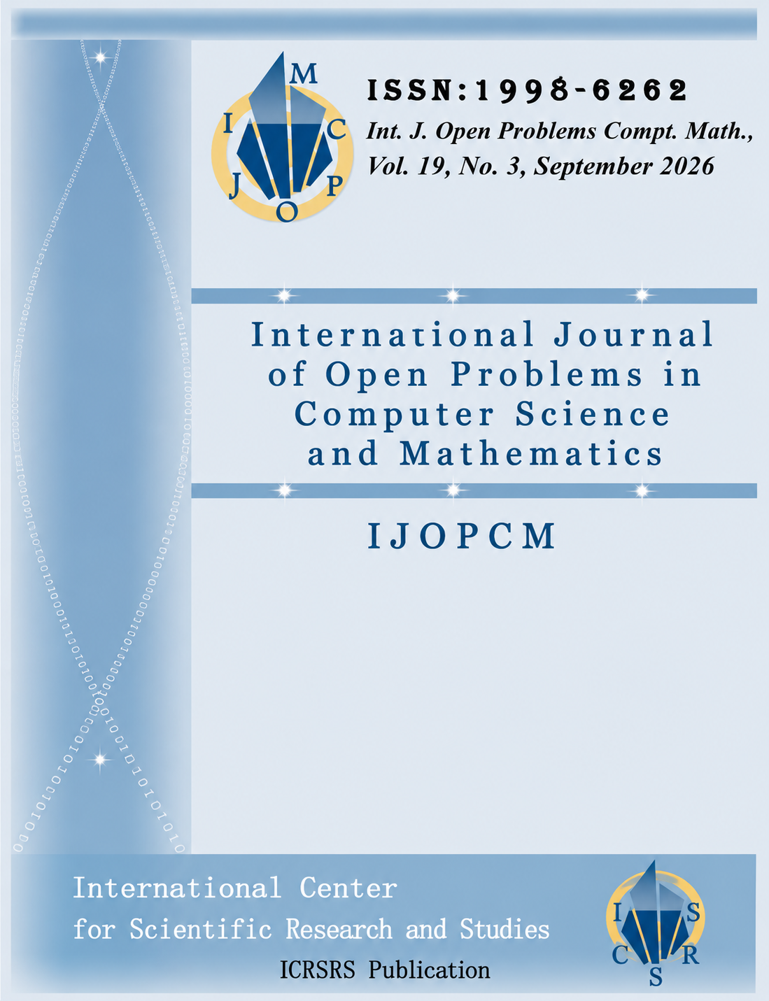 					View Vol. 19 No. 3 (2026): Int. J. Open Problems Compt. Math., Vol. 19, No. 3, September 2026
				